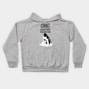 Funny shark motif - OMG Something Touched Me Kids Hoodie